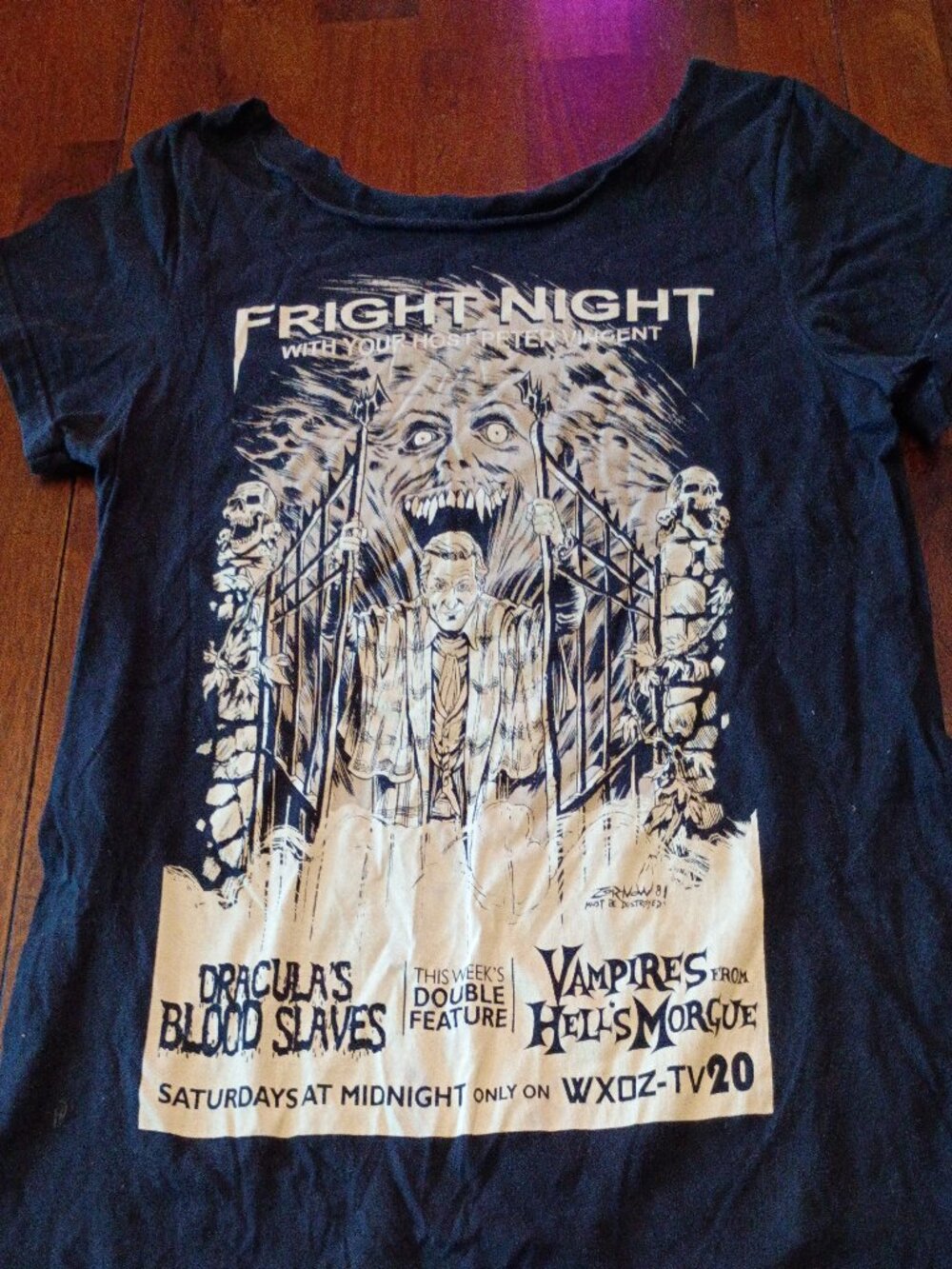 Fright Night Girl T-shirt Cutout Top.